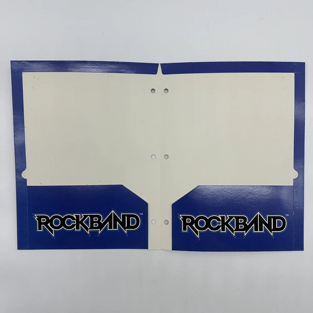 Set of 2 Rock Band Video Game Blue & Red Logo 2-Pocket Portfolio School Folders